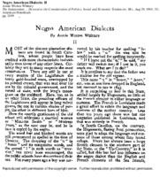 Negro American Dialects, Part II