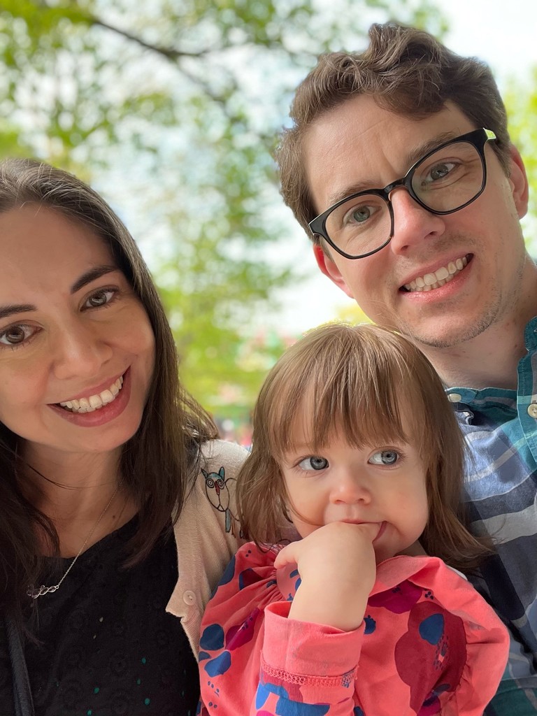 A photo of Lorena Dion and her family.