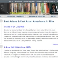 East Asians &amp; East Asian Americans in Filmhttp://www.lib.berkeley.edu/mrcvault/videographies/genre/east-asians-east-asian-americans-film