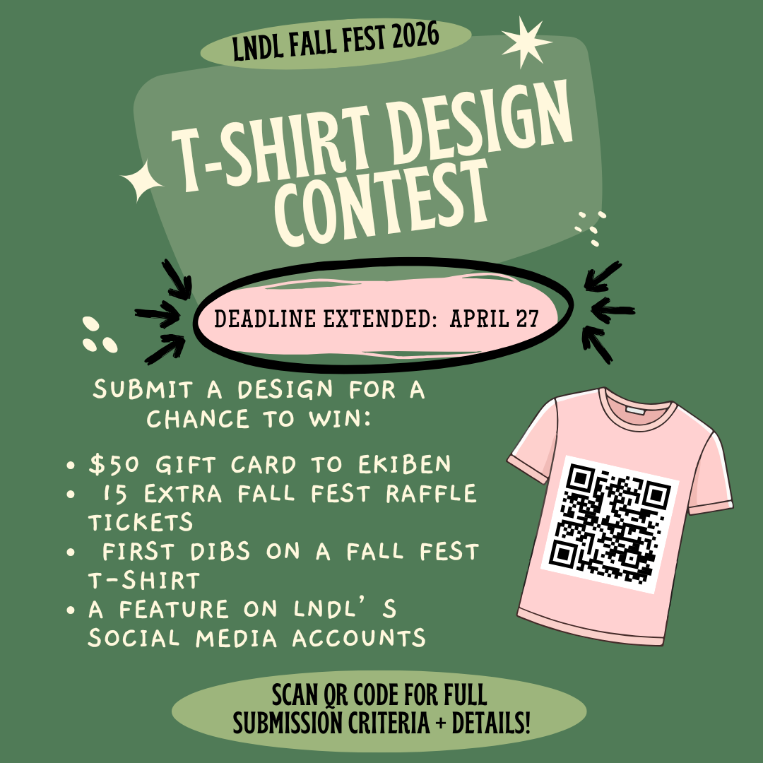LNDL Fall Fest 2026 Tshirt Design Contest. Deadline extended: April 27.