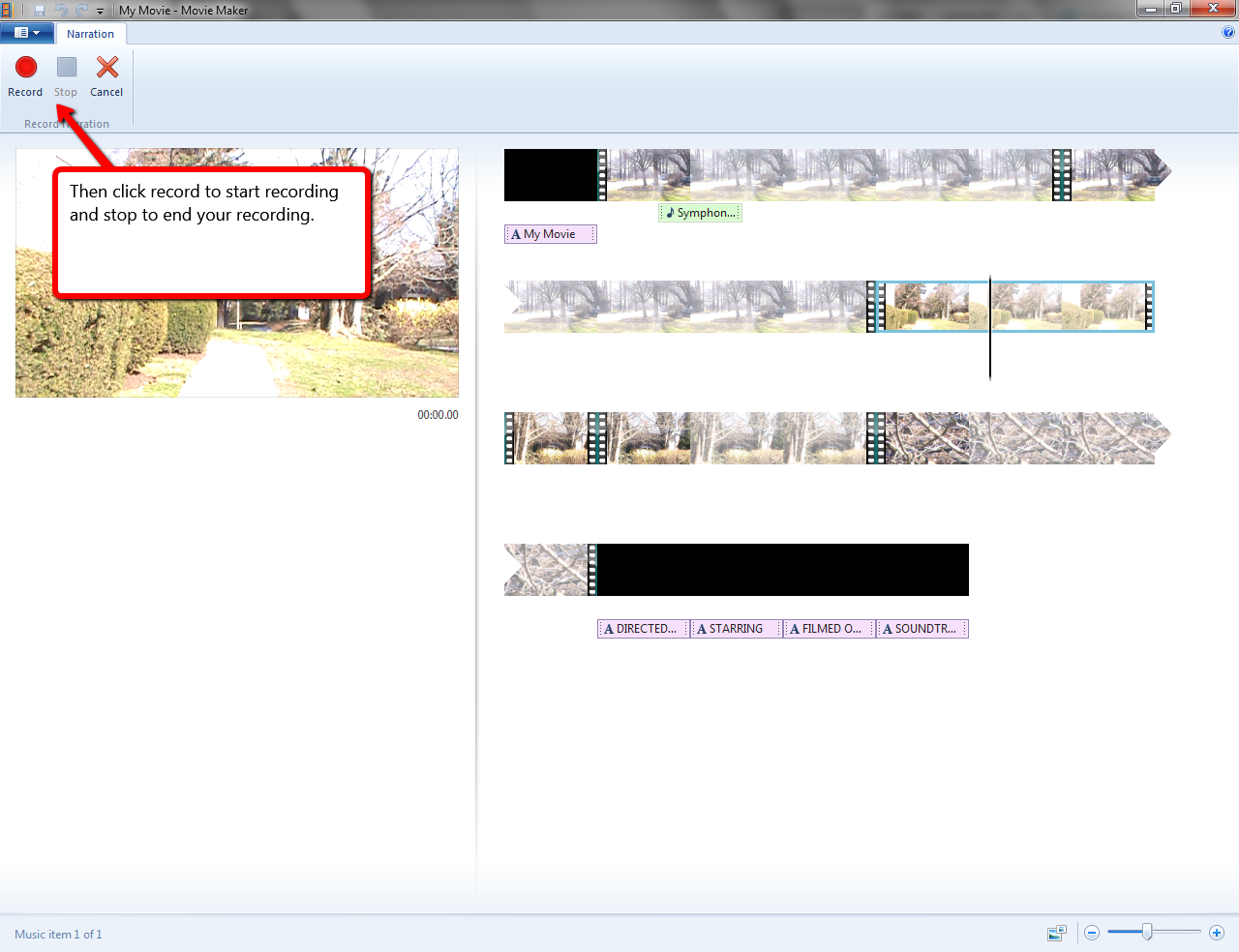 Visual guide to adding recorded narration or webcam videos to Windows Moviemaker step 2.