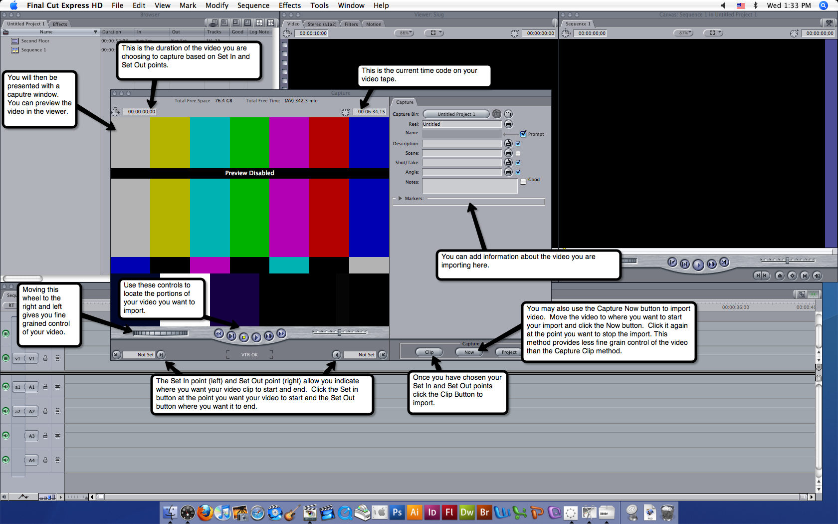 Visual guide to importing video into Final Express HD step 2.