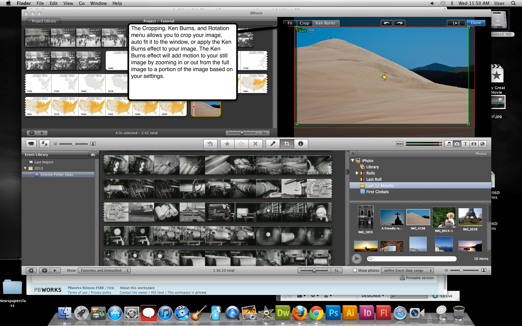 Visual guide to adding photos in iMovie '11