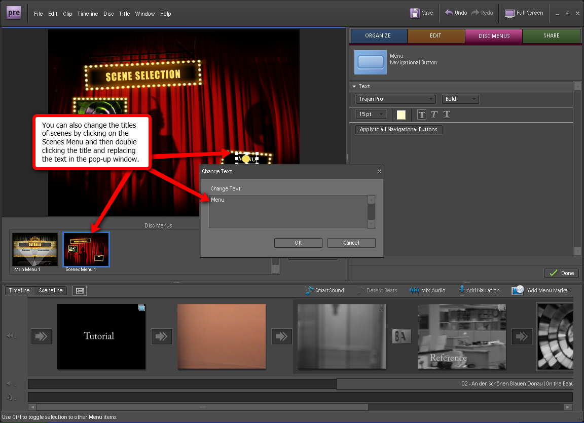 Visual guide to creating a DVD of your movie in Adobe Premiere Elements 7 step 3.